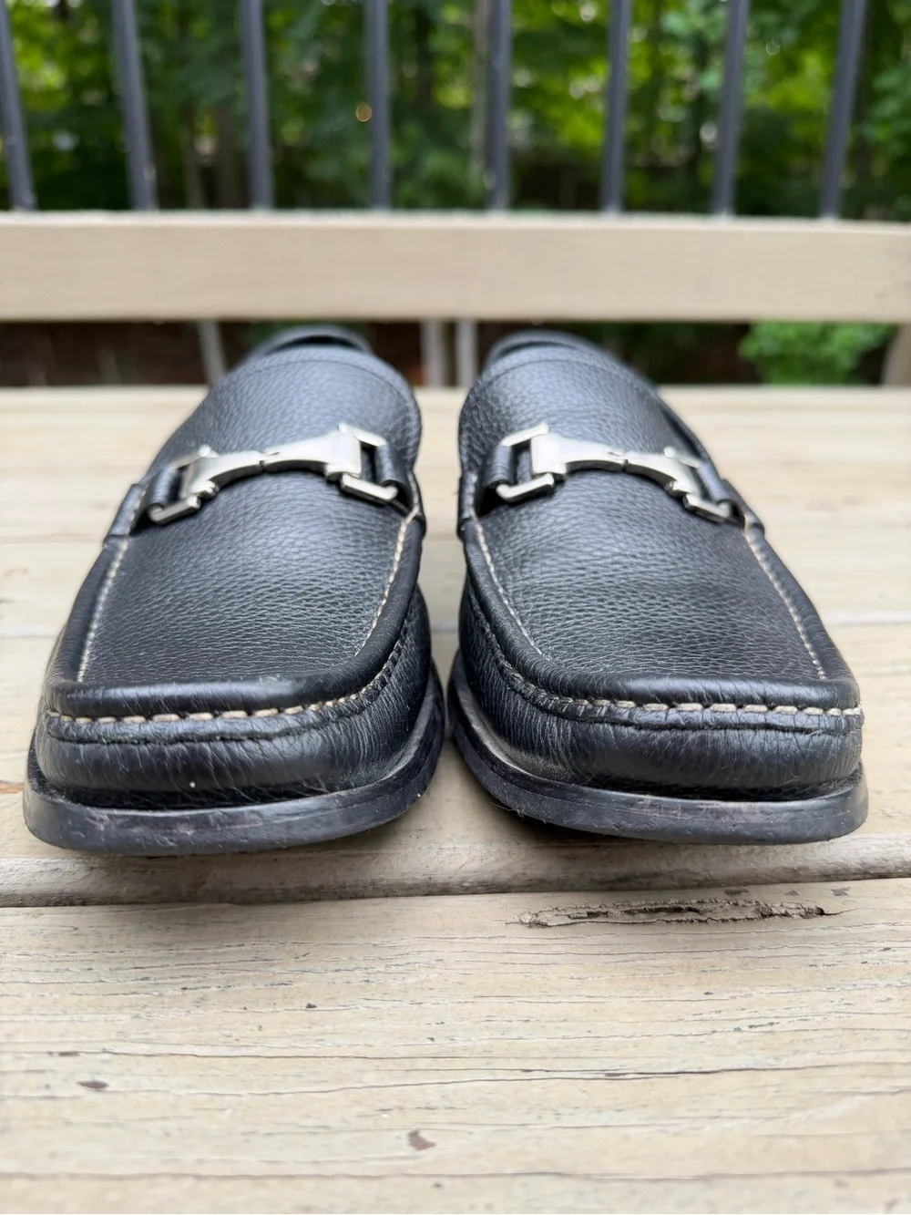 Allen Edmonds Firenze Black Pebbled Leather Bit Loafers